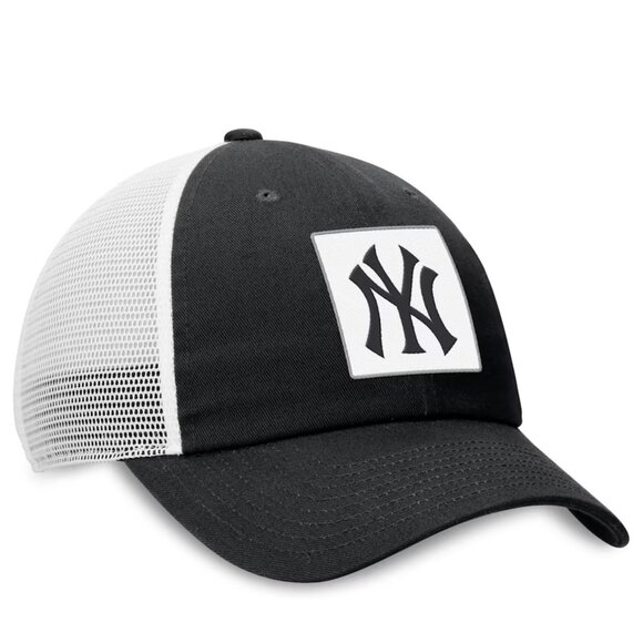 NEW Nike Swoosh New York Yankees Mens Black Rise Adjustable Trucker Hat M/L - Picture 4 of 5